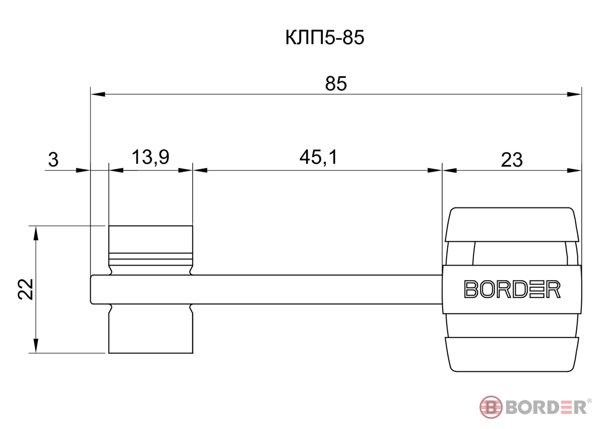 ЗАМОК BORDER D 8-8 (5 ключей, комплект)